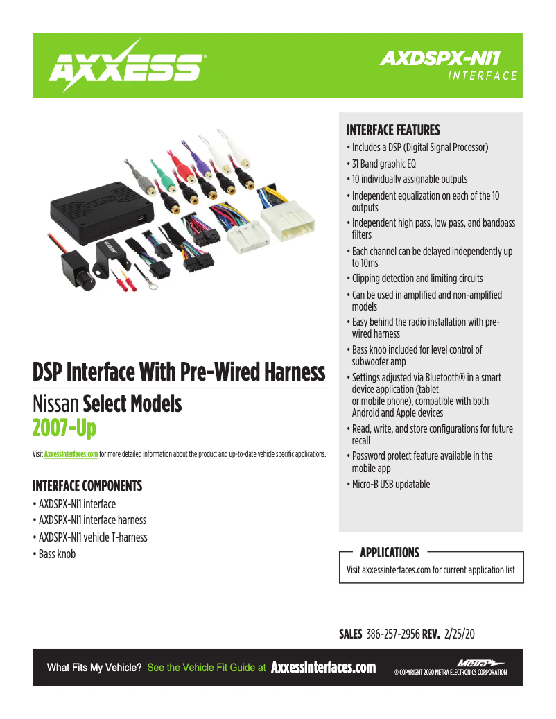 Page 1 of the manual Technical Sheet AXESS AXDSPX-NI1