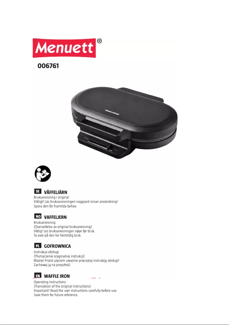 Page 1 of the manual User Manual Menuett 006-761