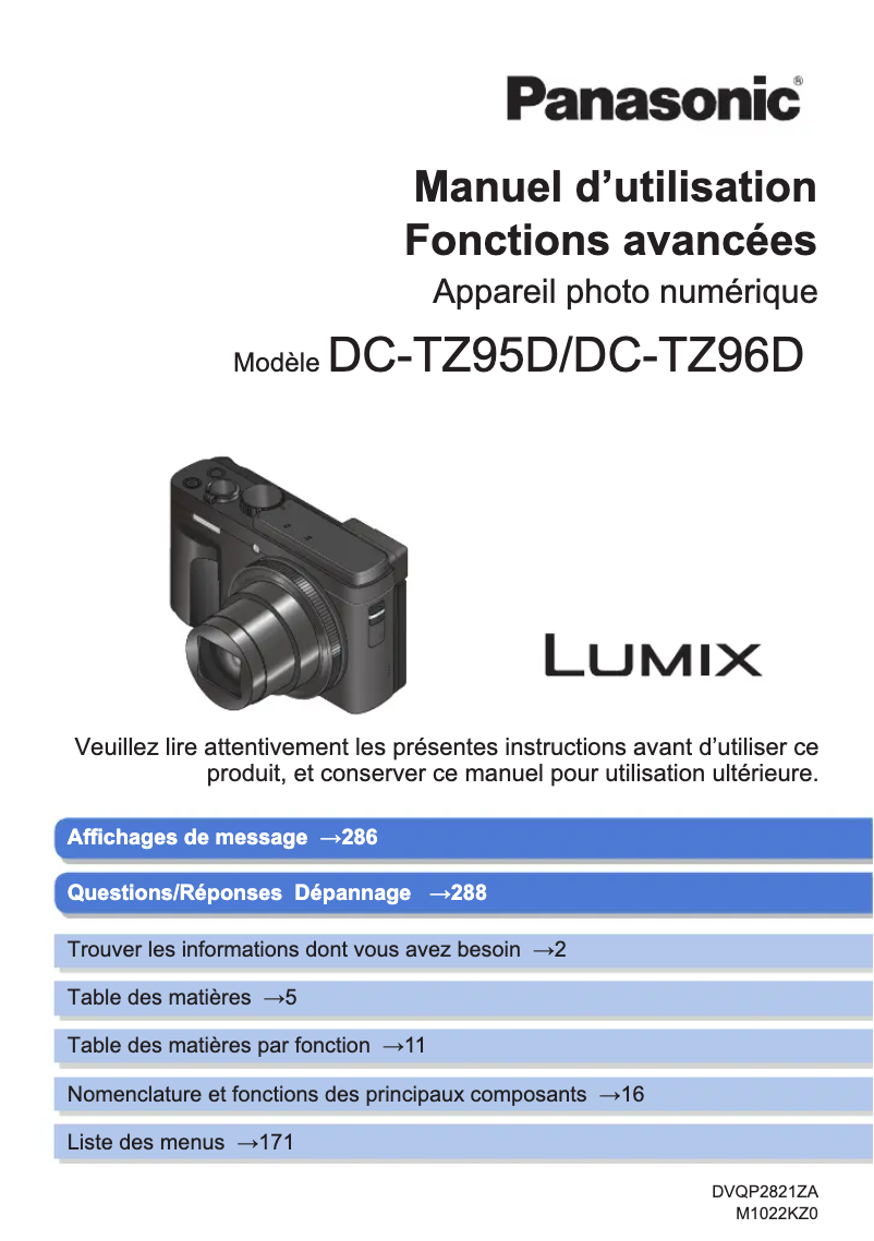 Page 1 of the manual User Manual Panasonic Lumix DC-TZ96D