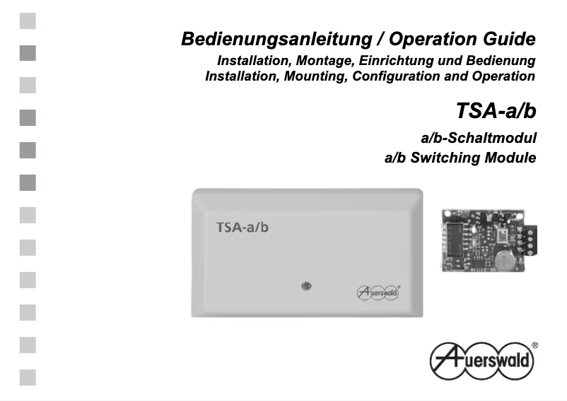 Page 1 of the manual User Manual Auerswald TSA-a/b