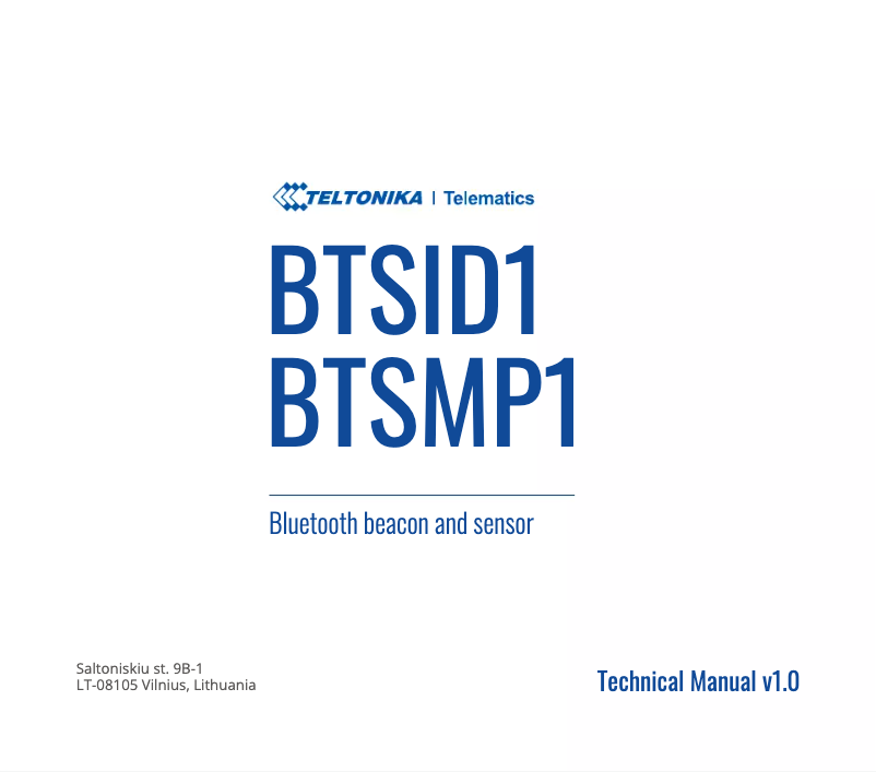 Page 1 of the manual User Manual Teltonika BTSID1