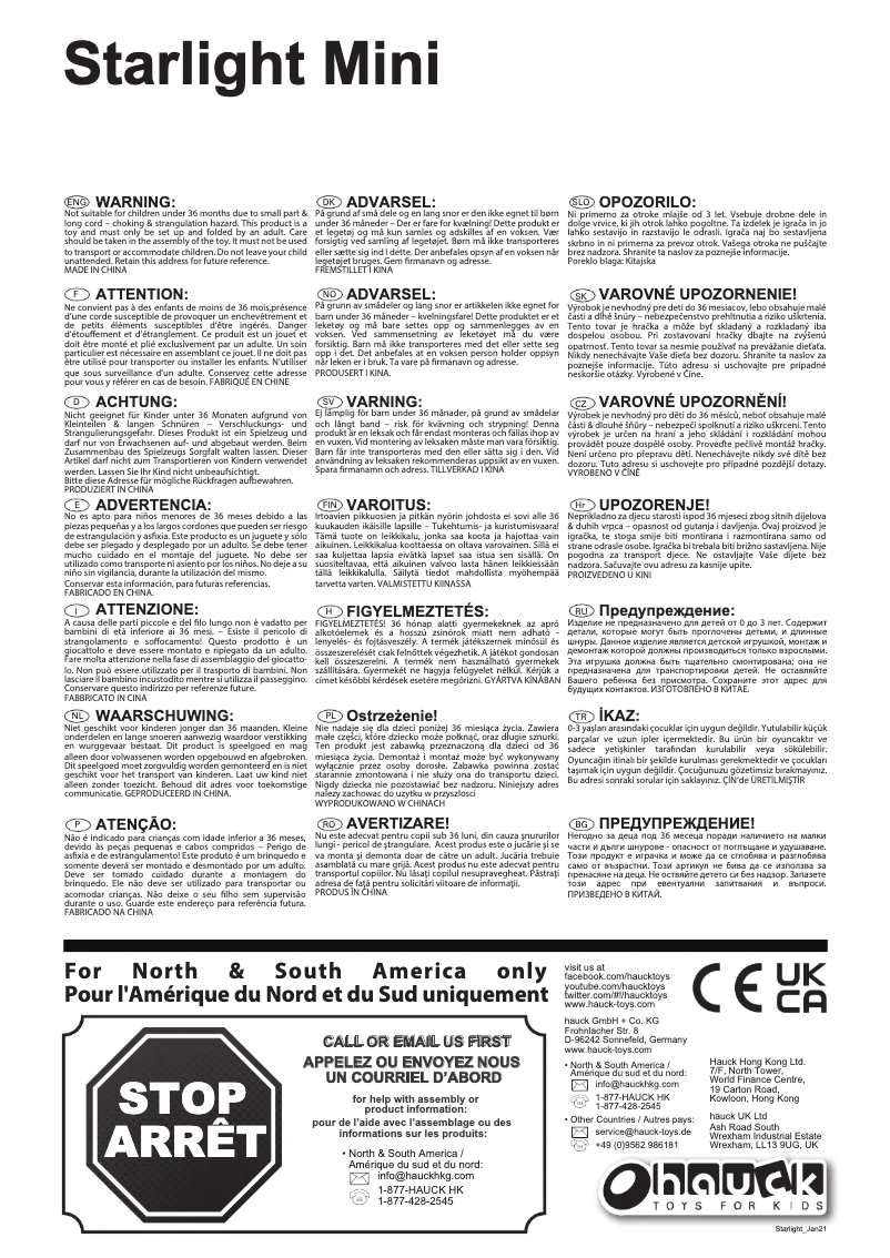 First page image of the manual for Starlight Mini