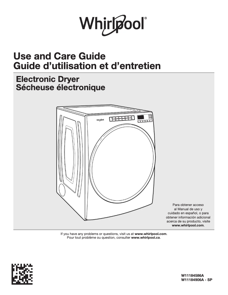 Page 1 of the manual Use and Maintenance Manual Whirlpool WED560LHW
