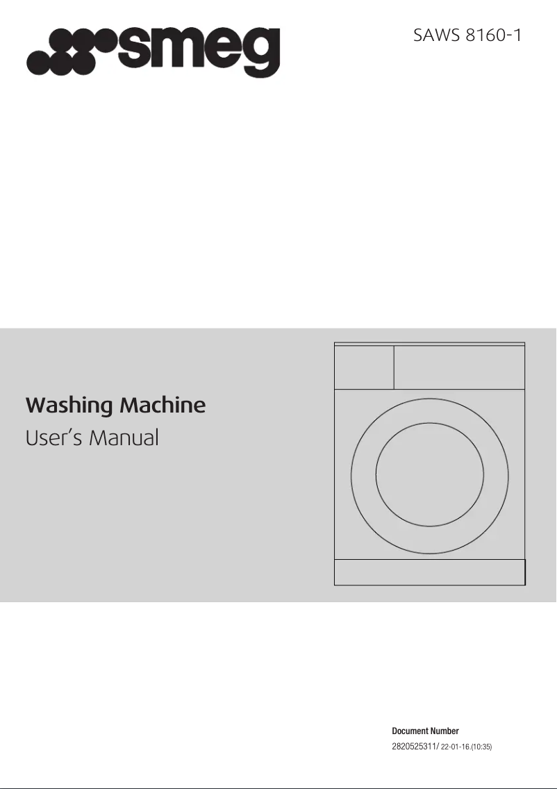 First page image of the manual for SAWS8160