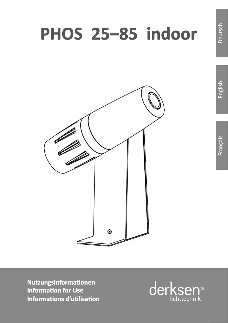 Page 1 of the manual User Manual Derksen PHOS 25 indoor