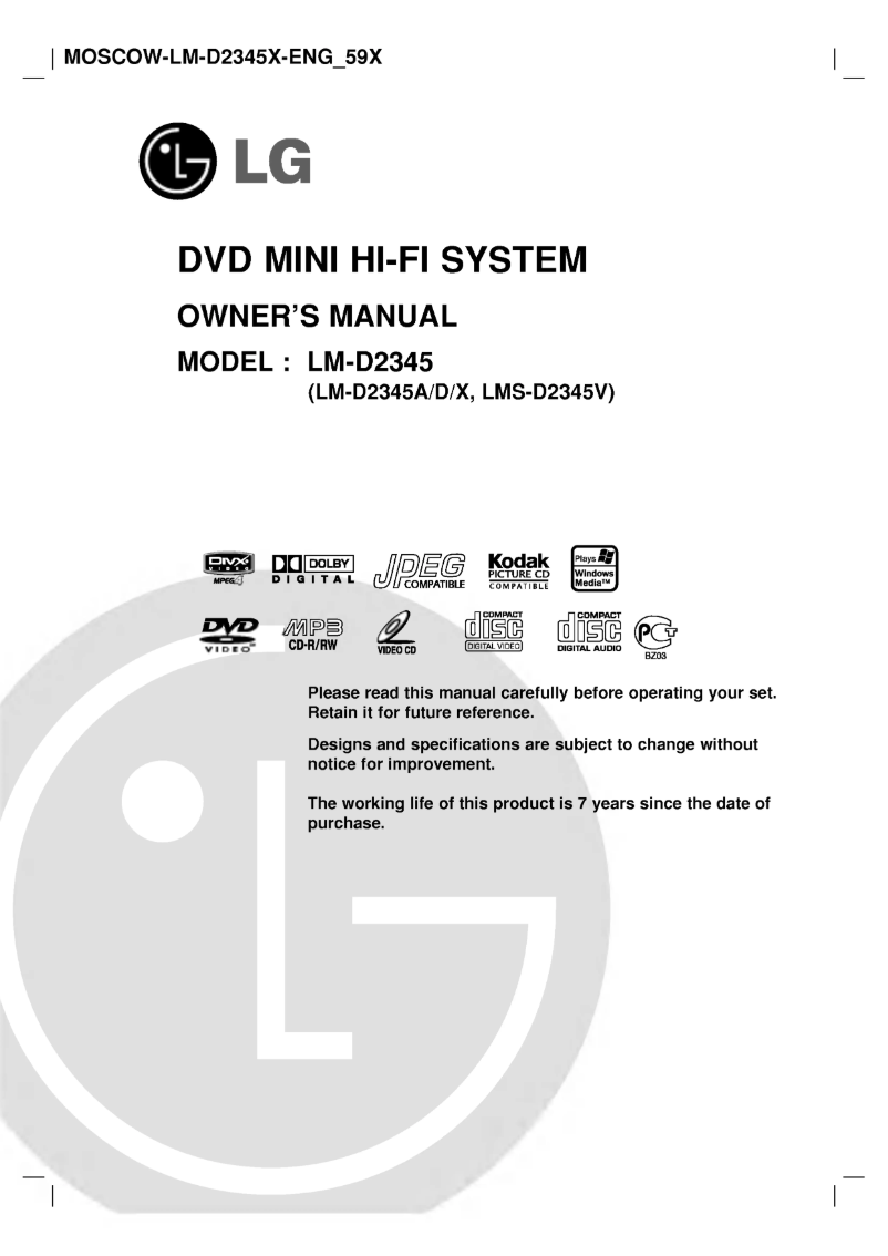 Page 1 of the manual User Manual LG LM-D2345X