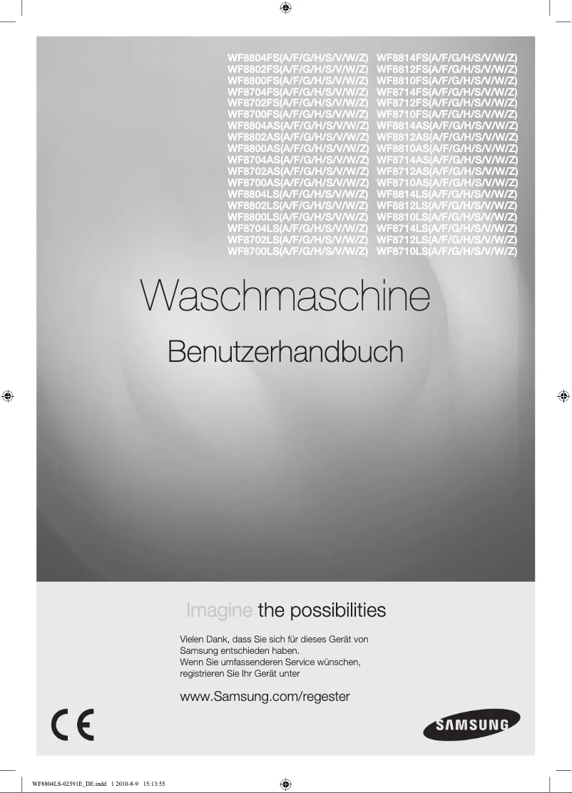 First page image of the manual for WF8800AS