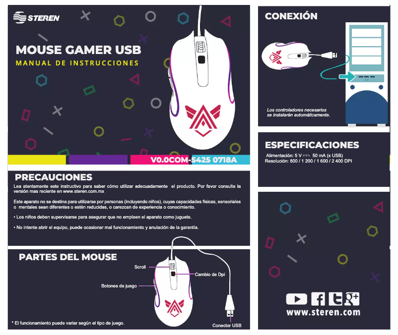 Page 1 of the manual User Manual Steren COM-5425