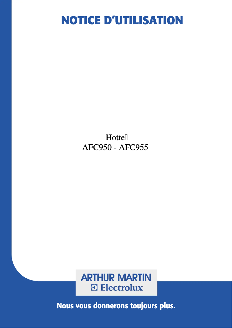 Page 1 of the manual User Manual Arthur Martin-Electrolux AFC650N