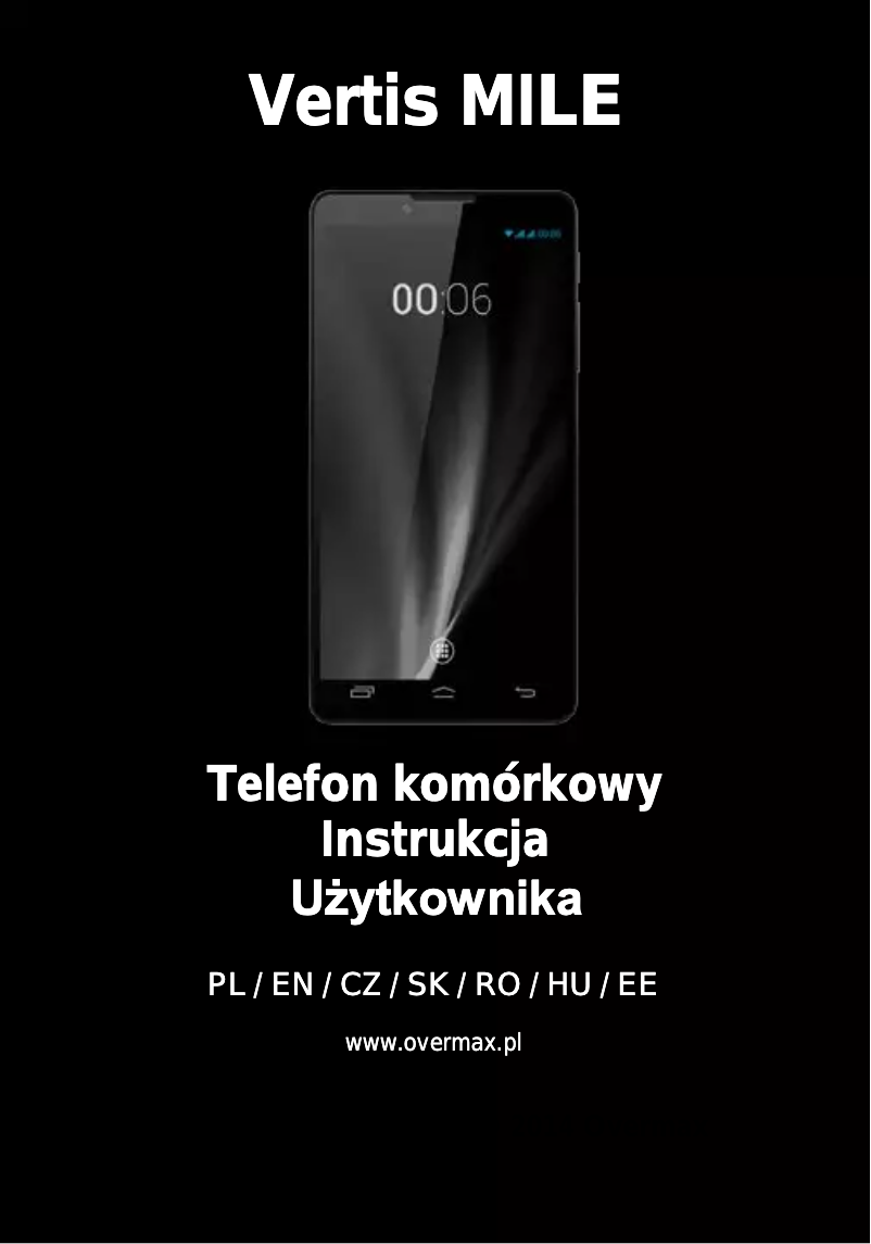 Page 1 of the manual User Manual Overmax Vertis Mile