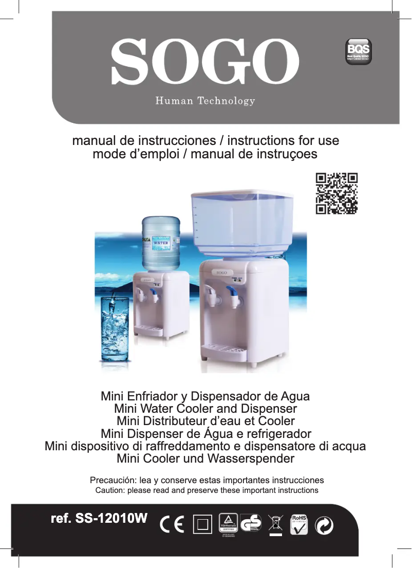 Page 1 of the manual User Manual Sogo SS-12010W