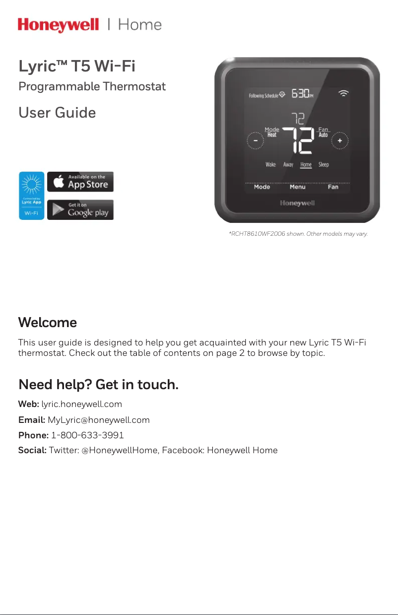 First page image of the manual for Home Lyric T5 Wi-Fi