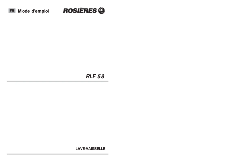 First page image of the manual for RLF 58/1