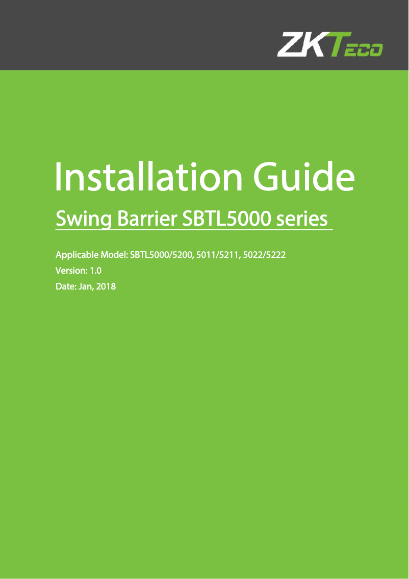 First page image of the manual for SBTL5200