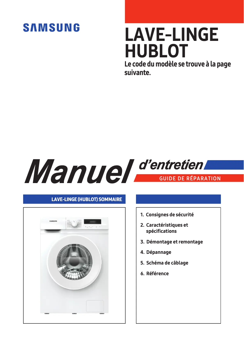 Page 1 of the manual User Manual Samsung WW80T304MBW