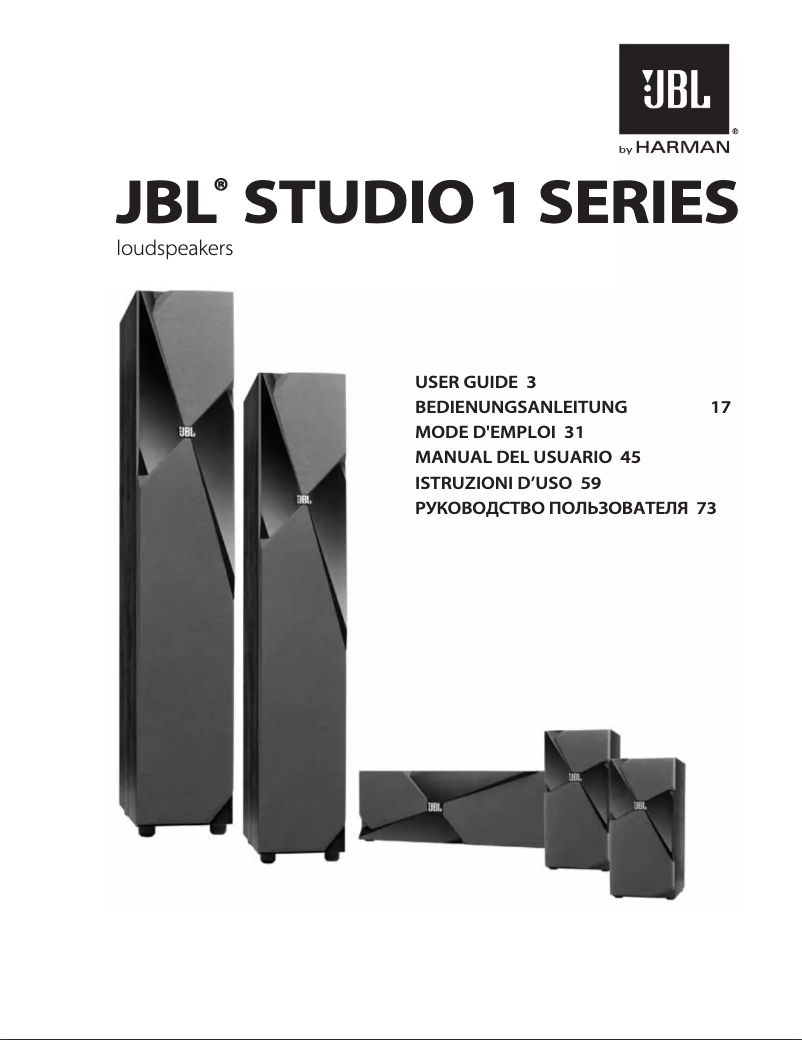 First page image of the manual for Studio 190