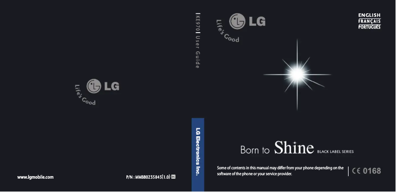 Page 1 of the manual User Manual LG KE970