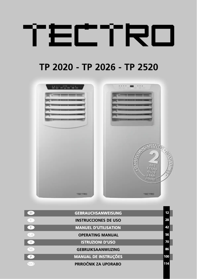 First page image of the manual for TP 2520