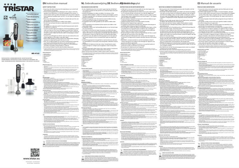 First page image of the manual for MX-4165