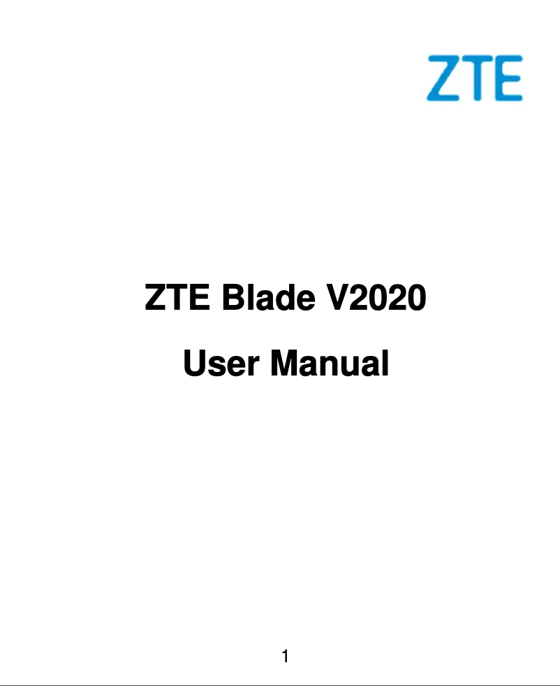 First page image of the manual for Blade V2020
