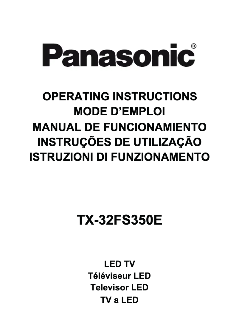 First page image of the manual for Viera TX-32FS350E