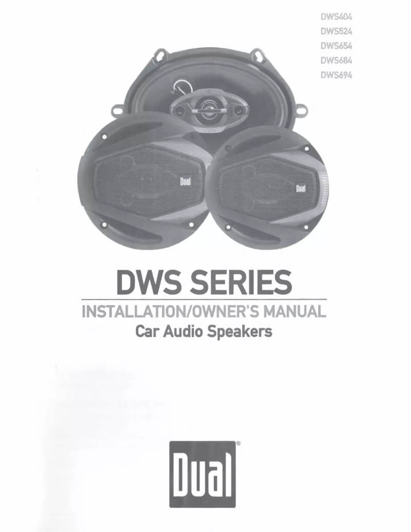 First page image of the manual for DWS694