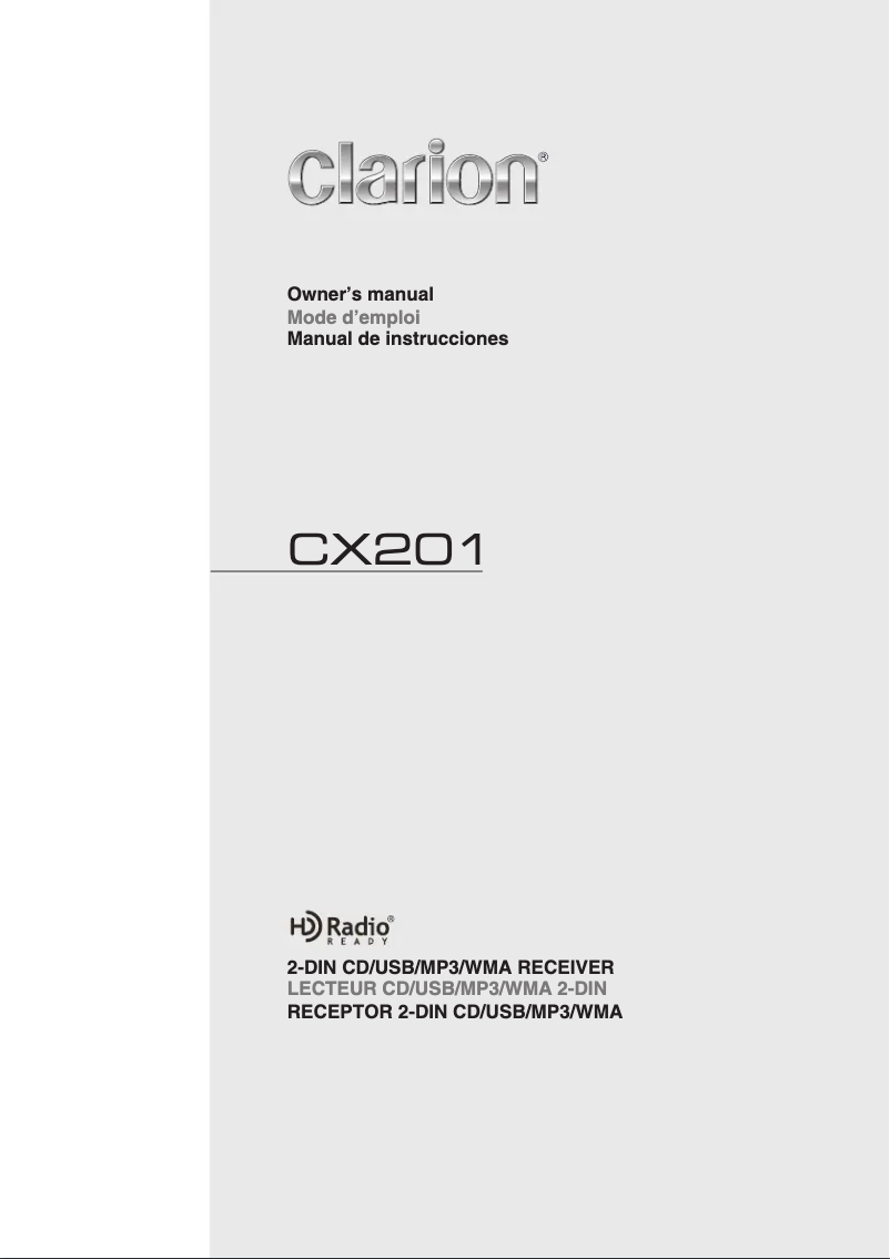 Page 1 de la notice Manuel utilisateur Clarion CX201
