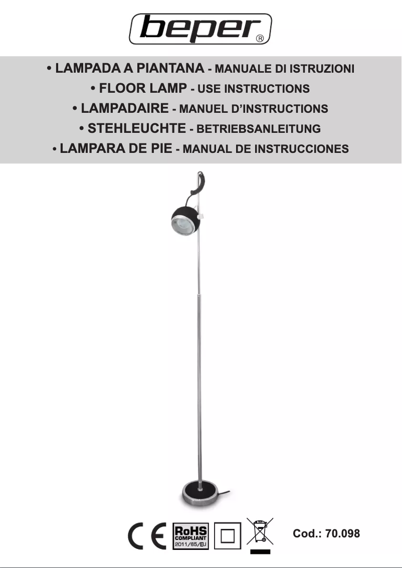 Page 1 of the manual User Manual Beper 70.098