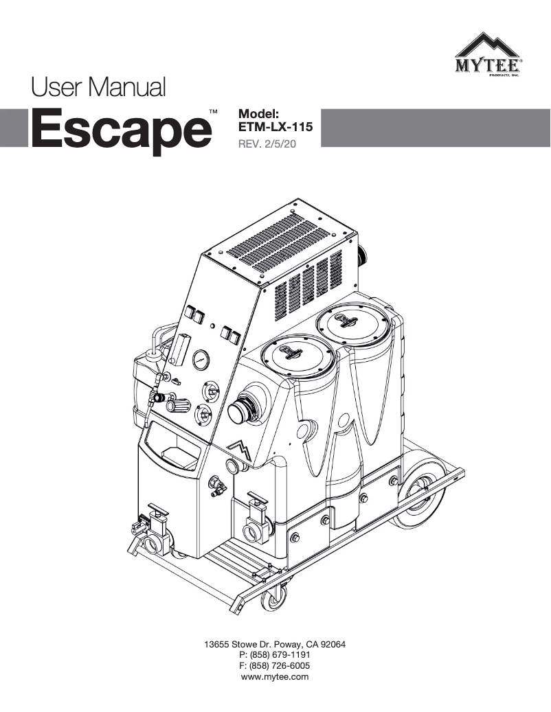 First page image of the manual for Escape ETM-LX-115