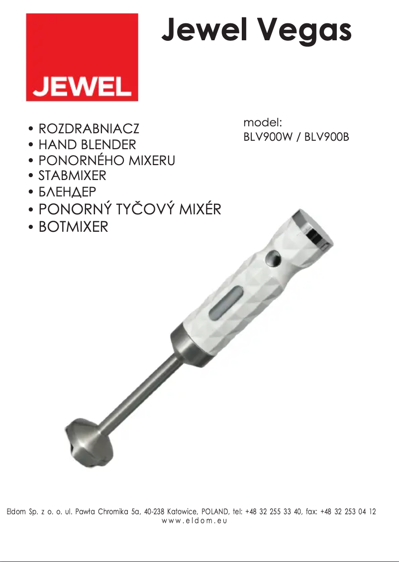 First page image of the manual for Jewel Vegas BLV900B