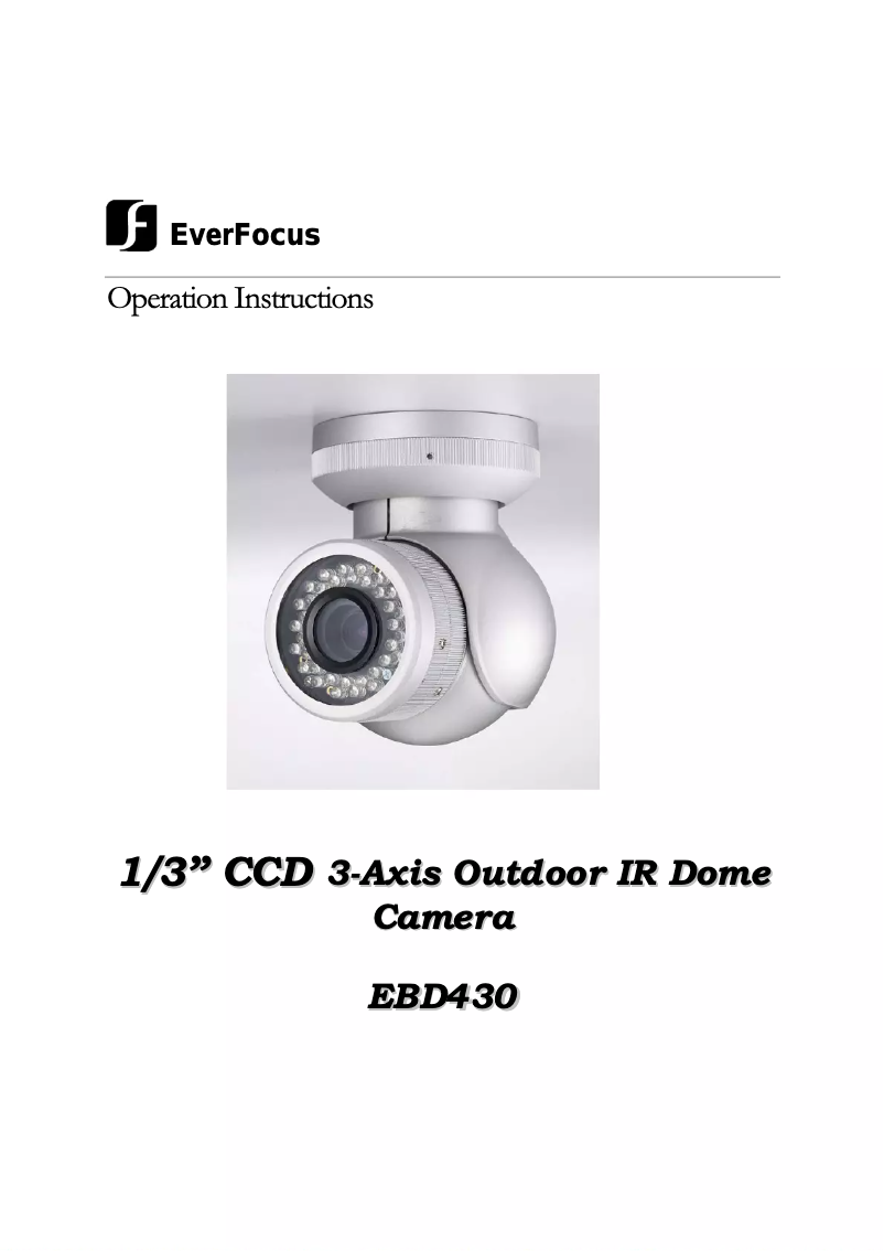 Page 1 of the manual User Manual EverFocus EBD430