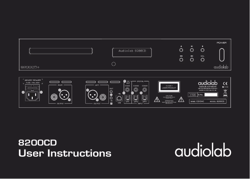 First page image of the manual for 8200CD
