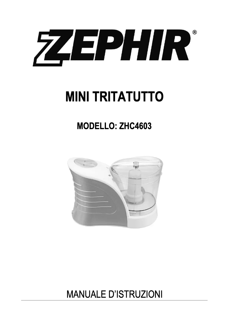 Image de la première page du manuel de l'appareil ZHC4603