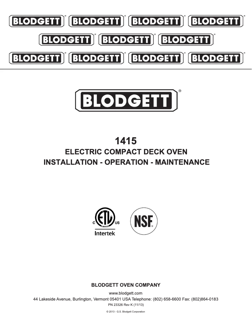 First page image of the manual for 1415