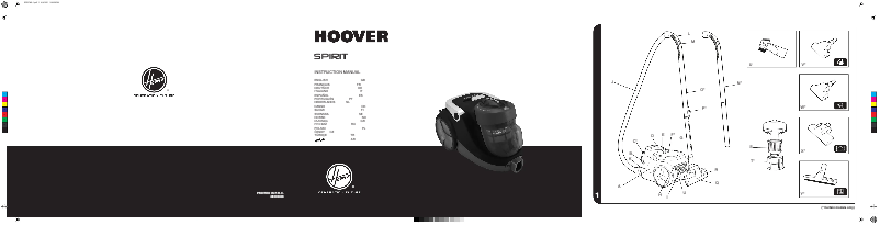 Page 1 of the manual User Manual Hoover Spirit TSP2011 011