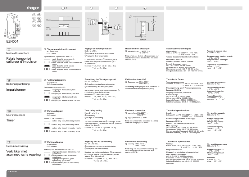 First page image of the manual for EZN004