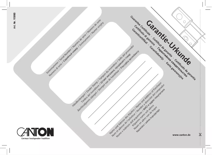 Page 1 of the manual User Manual Canton Movie