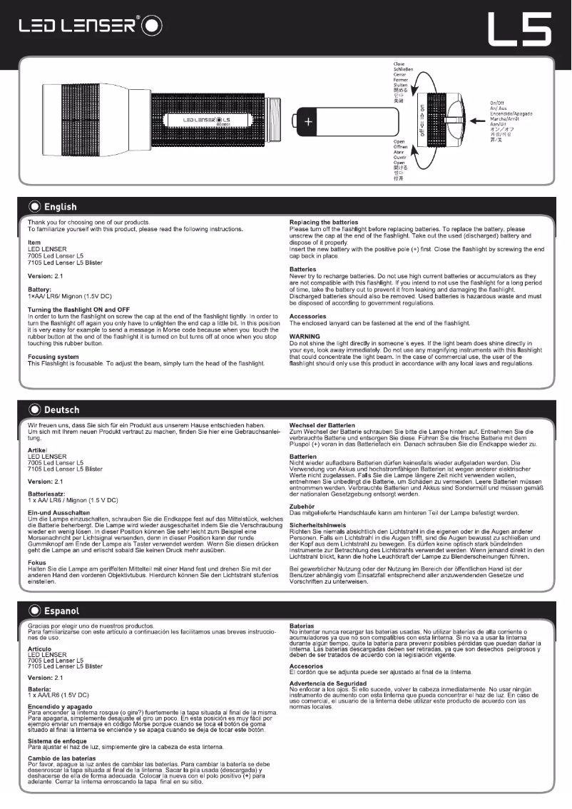 First page image of the manual for L5