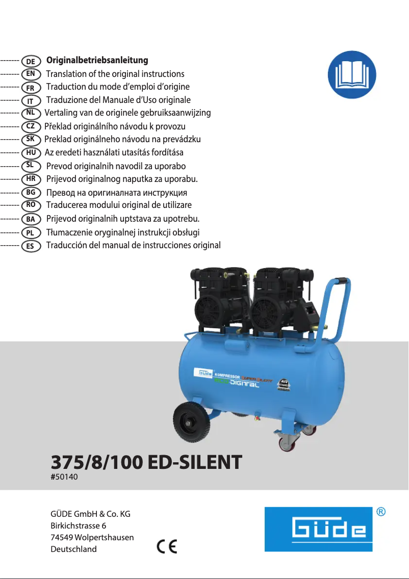 First page image of the manual for Kompressor Airpower 375/8/100 ED-SILENT