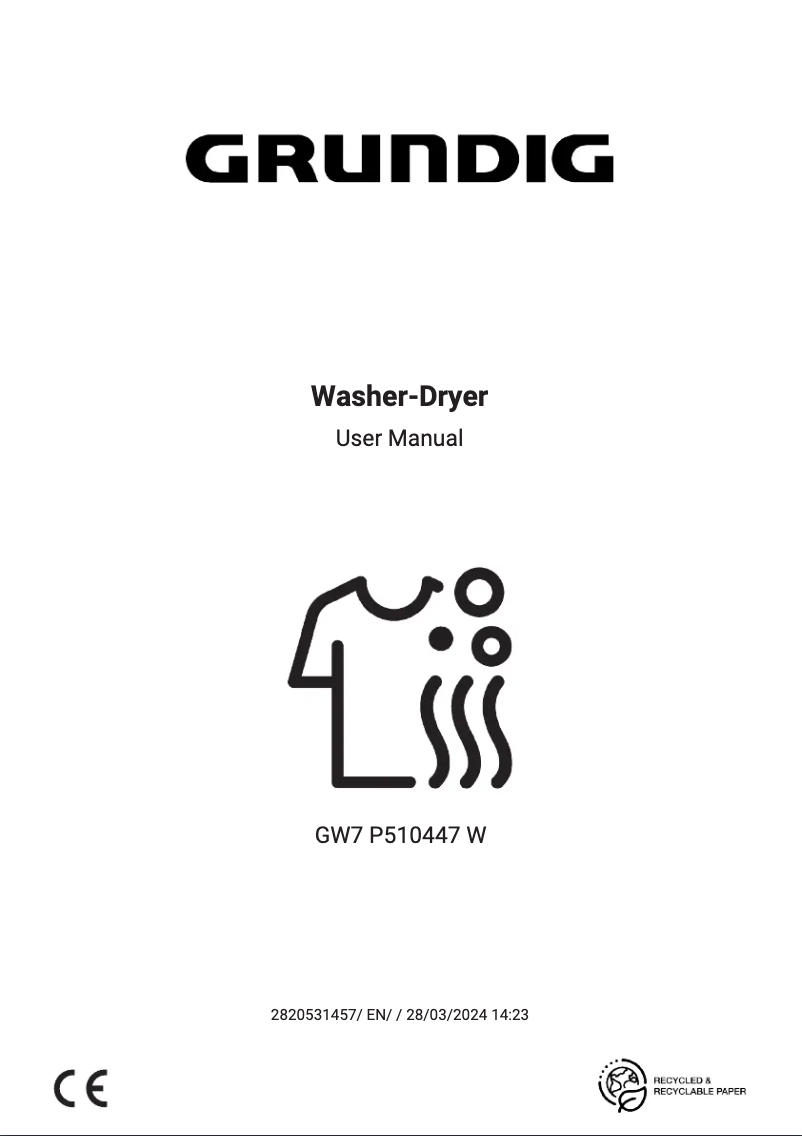 First page image of the manual for GW7P510447W