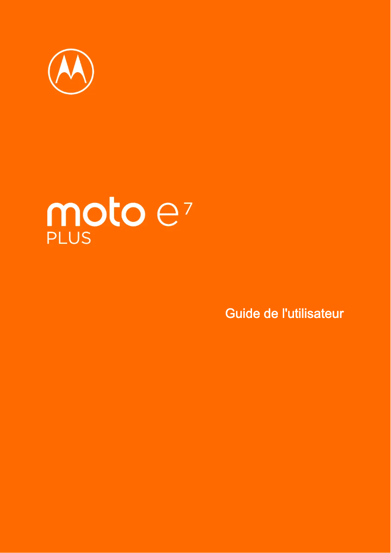 First page image of the manual for Moto E7 Plus