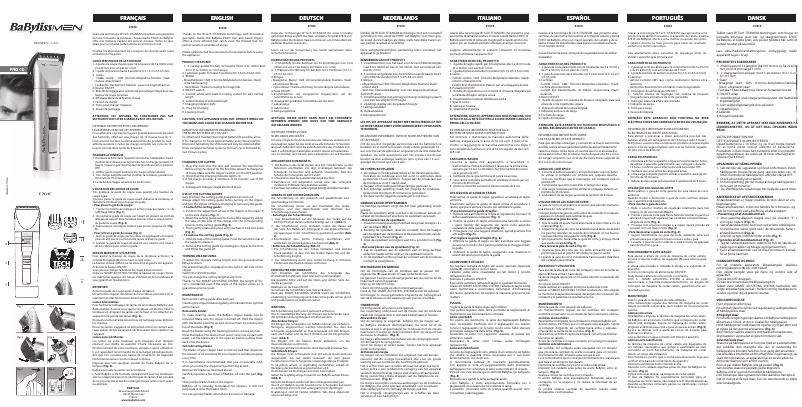 Page 1 of the manual User Manual BaByliss E781E