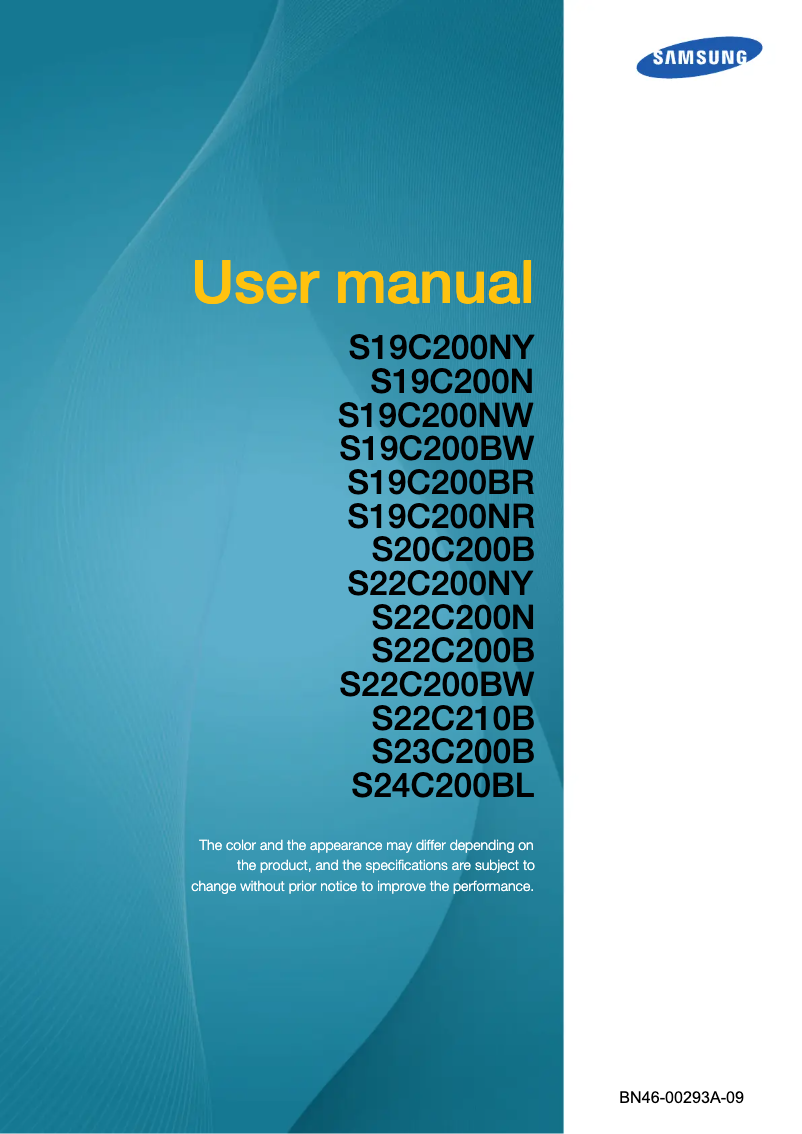 Page 1 of the manual User Manual Samsung S19C200BW
