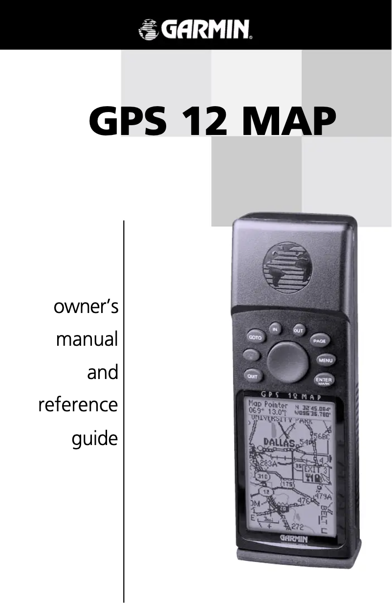 First page image of the manual for GPS 12 MAP