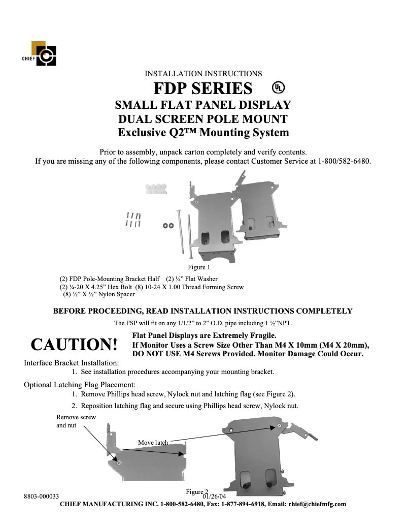 Page 1 of the manual User Manual Chief FDP4100B