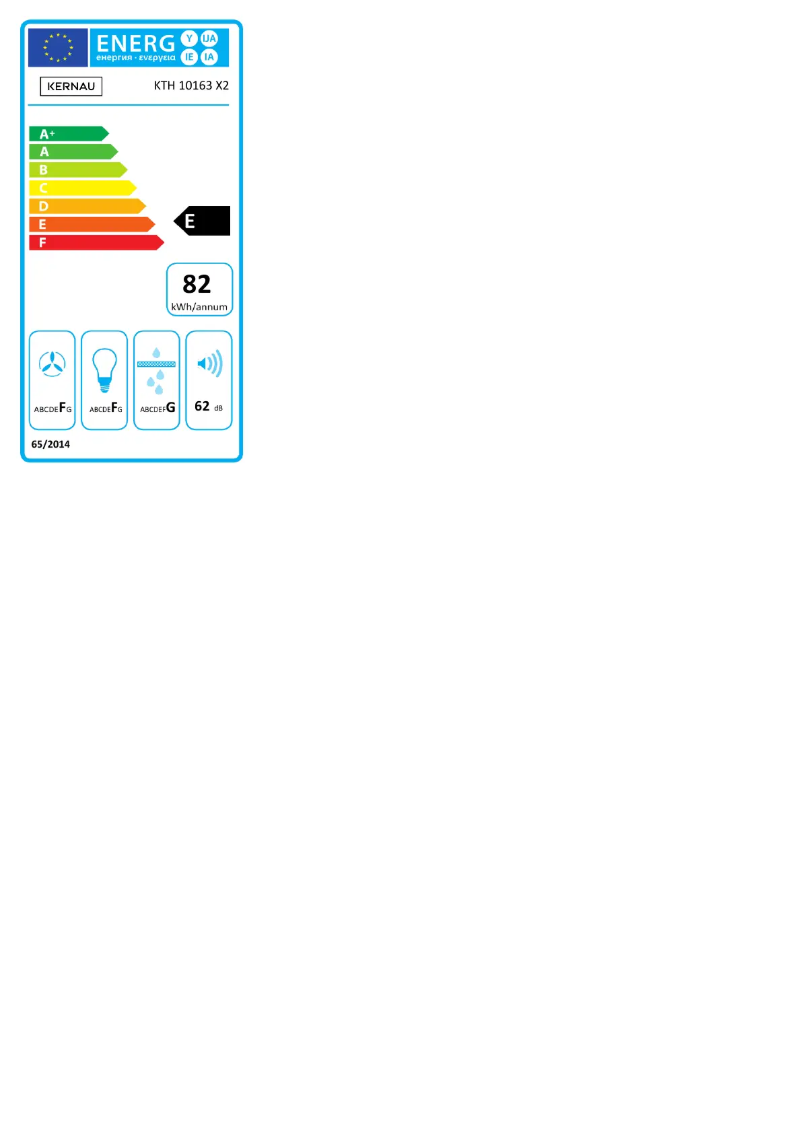 Page 1 de la notice Label énergétique Kernau KTH 10.163 X2