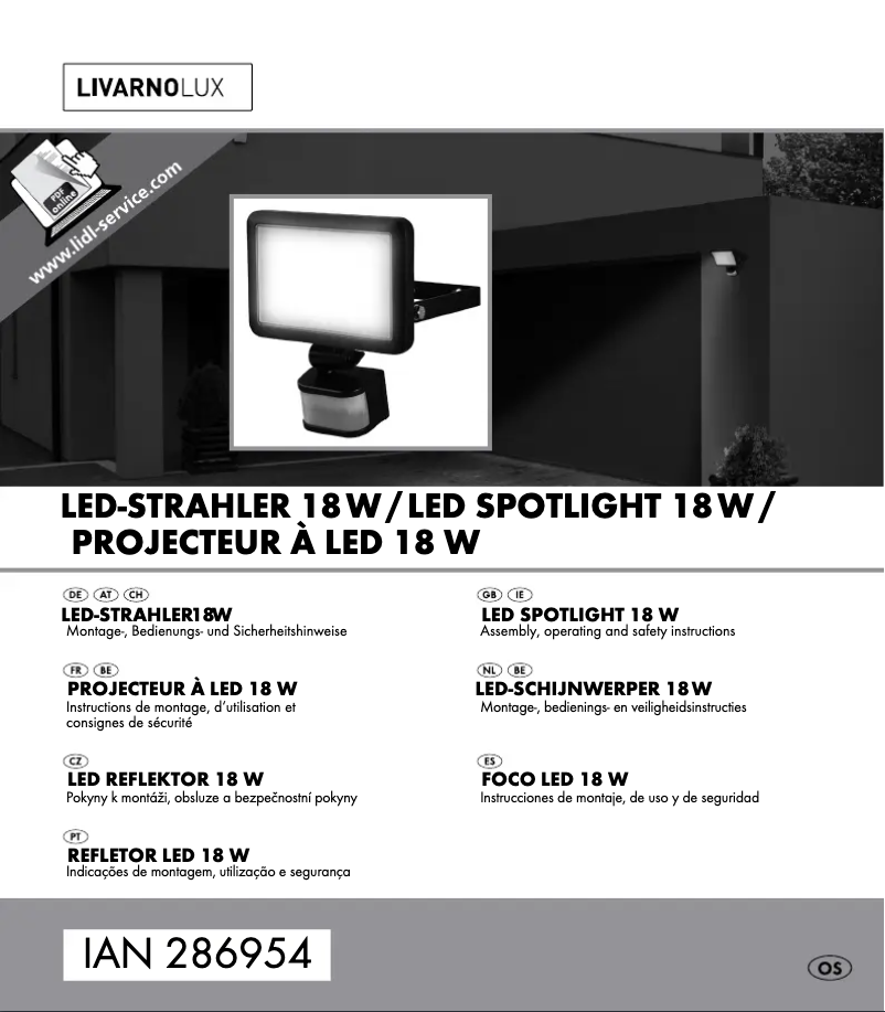 First page image of the manual for IAN 286954