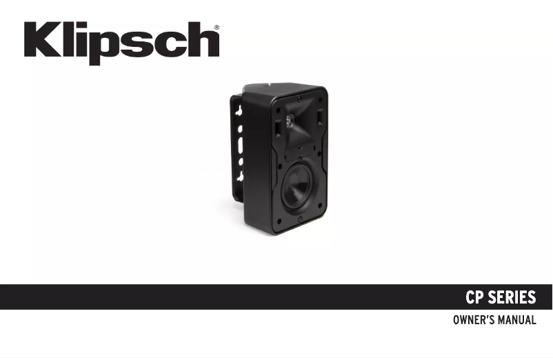 Page 1 de la notice Manuel utilisateur Klipsch Compact Performance CP-6
