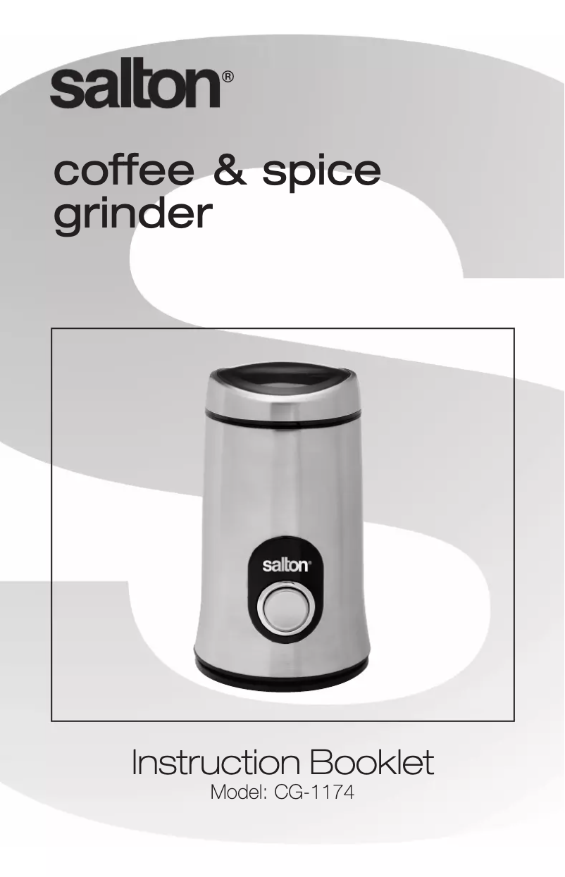 Page 1 of the manual User Manual Salton CG1174