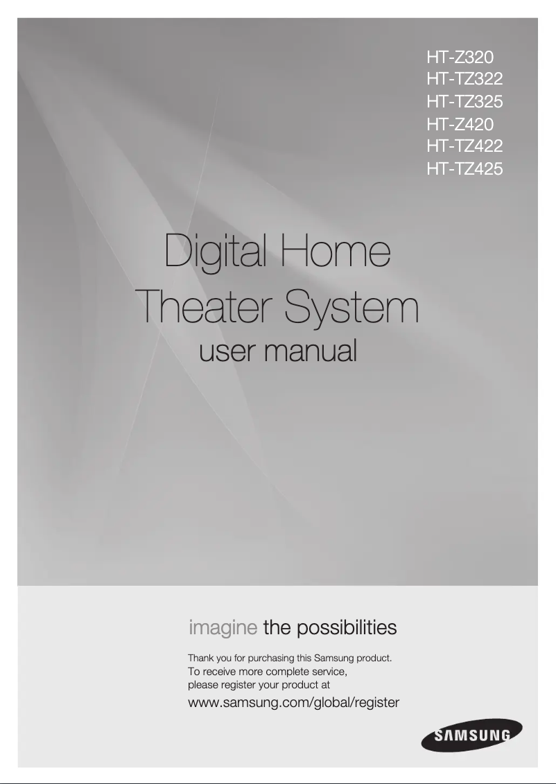 First page image of the manual for HT-Z420T